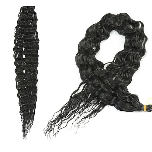 30 Zoll tiefe Welle Twist Häkelhaar natürliches synthetisches Zopfhaar mit Afro-Locken Ombre Flechten Haarverlängerungen für Frauen Image
