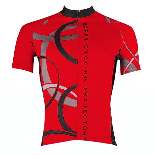 Herren Radtrikot Kreis Gemustert Lustig Kurzarm Fahhrad Trikot Oberteil mit 3 Gesäßtaschen Mountainbike MTB Straßenradsport Schnelltrocknend UV-beständig Frontreißverschluss Rückentasche Sport Wei Image