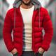 Herren Wintermantel puffer jacket Tasche Mit Kapuze Büro Karriere Verabredung Casual warm halten Winter Farbblock Schwarz Rot Marinenblau Blau Pufferjacke