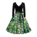 1950s Vintage inspiriert Cocktailkleid Vintage-Kleid Kleid A-Linie Kleid Teekleid Flare-Kleid Knie-Länge Audrey Hepburn Damen A-Linie St. Patrick's Day Abschlussball Freizeitskleidung Kleid