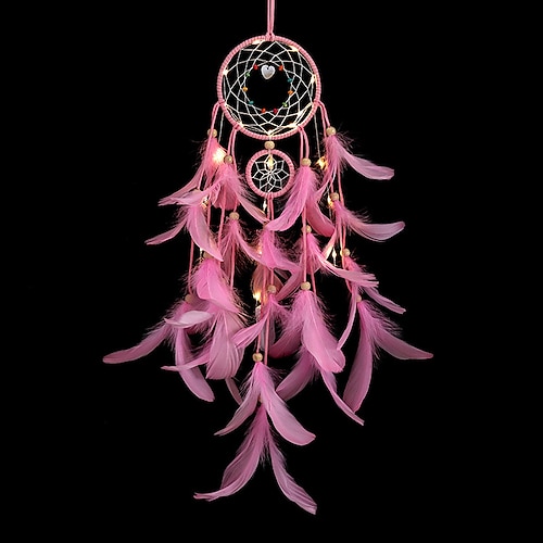 traumfänger led feder licht kreative fee lampe wandbehang urlaub dekorationen schlafzimmer familie hochzeit geburtstagsfeier segen geschenk Image