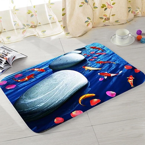 Kopfsteinpflaster-Muster, Fußmatte, Fußmatten, waschbare Teppiche, Küchenmatte, rutschfest, rutschfest, für den vorderen Bereich, Wohnzimmer, Schlafzimmer, 1 Stück Image