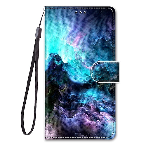 Handy Hülle Handyhüllen Für Samsung Galaxy S25 S24 S23 S22 S21 FE S21 Ultra Plus A34 A54 S20 A32 Brieftaschenhülle Mit Ständer Flip Geldbörse Landschaft TPU PU-Leder Image