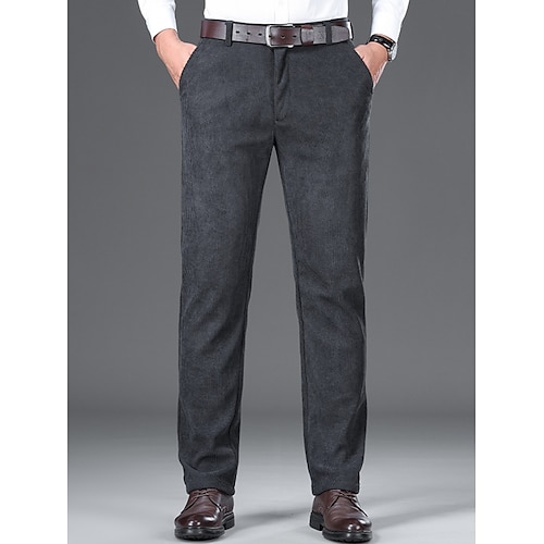 Herren Anzughosen Cordhose Hose Hosen Anzughose Tasche Glatt Komfort Atmungsaktiv Outdoor Täglich Ausgehen Modisch Brautkleider schlicht Cachi scuro Schwarz Image