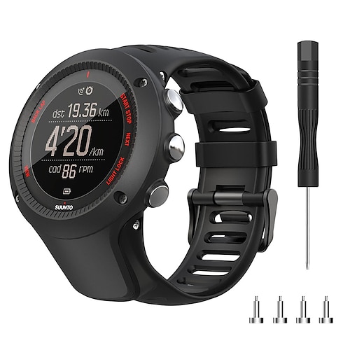 Uhrenarmband für Suunto Ambit 3S 3R 3P 2S 2R 3 2 1 Peak Sport Run Silikon Ersatz Gurt mit Entfernungswerkzeug Elasthan Atmungsaktiv Sportarmband Armband Image
