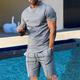 Herren Trainingsanzug Shorts und T-Shirt-Set Glatt Rundhalsausschnitt Casual Täglich Kurze Ärmel Bekleidung Strassenmode Sport und Freizeit Stilvoll Komfortabel