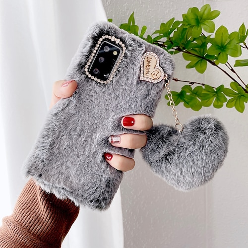 Handy Hülle Handyhüllen Für Samsung Galaxy S25 S24 S23 S22 S21 FE S21 Ultra Plus A34 A54 S20 A32 Rückseite Stoßfest Herz Plüsch TPU Plüsch Image