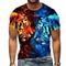 Herren Tiermotiv Tiger T Shirt Kurzarm T-Shirt 3D-Druck Rundhalsausschnitt Hemd Sport Mode Sportbekleidung Outdoor Urlaub Straße Blau Sommer Frühling Bekleidung S M L XL XXL XXXL