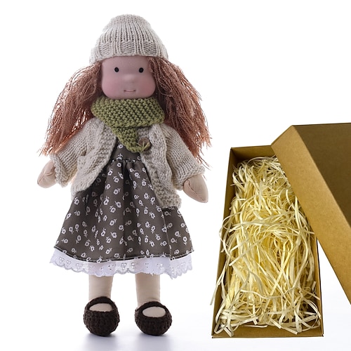 Waldorfpuppe mit Baumwollkörper, Künstlerpuppe, handgefertigte Mini-Anziehpuppe zum Selbermachen (Zubehör Bär nicht im Lieferumfang enthalten) für Weihnachtsgeschenke Image