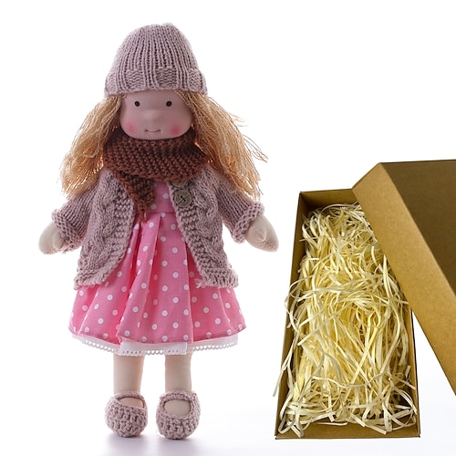 Waldorfpuppe mit Baumwollkörper, Künstlerpuppe, handgefertigte Mini-Anziehpuppe zum Selbermachen (Zubehör Bär nicht im Lieferumfang enthalten) für Weihnachtsgeschenke Image