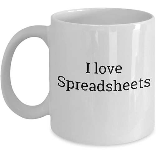 Excel-Kaffeetasse, lustige Geschenke für Frauen und Männer, Freak in the Sheets-Tasse, Geschenke für Chef, CPA, Freund, Kollegen, Buchhalter, weiße Keramik-Bürotasse, 300 ml Image