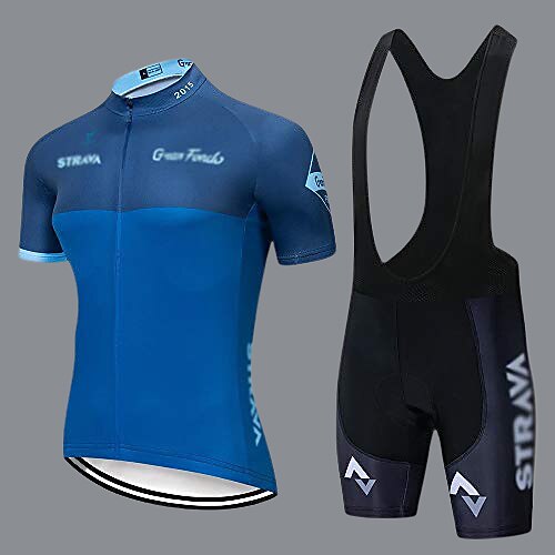 Radtrikot Strava Radtrikot Kurzarm-Set Maillot Ciclismo Uniformes schnell trocknende Radbekleidung MTB-Trikot (Farbe: C4, Größe: L) Image