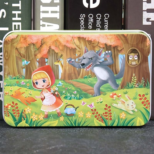 Holzpuzzle für Kinder 60 Teile Eisenbox-Puzzle für Kindergarten frühkindliche Bildung Holzspielzeuge Weihnachtsgeschenk Image