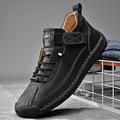 Herren Freizeitschuhe für Herren Handgefertigte Schuhe Wanderschuhe Vintage Brautkleider schlicht Outdoor Täglich Leder Warm Körpergröße erhöhen Komfortabel Schnürsenkel Schwarz Blau Braun Winter