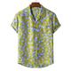 Herren Hemd Hawaiihemd Sommerhemd Camp-Shirt Grafik-Shirt Aloha-Shirt Flamingo Klassischer Kragen Hellgelb Gelb Rosa Rote Purpur Andere Drucke Casual Festtage Kurzarm Bedruckt Bekleidung Tropisch