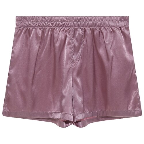 Herren Hausanzug Pyjama-Shorts Glatt Casual Komfort Heim Täglich Bett Polyester Atmungsaktiv Weich Elastische Taille Frühling Sommer Hellrosa Schwarz Image