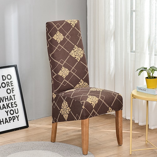 Elastische Esszimmerstuhlbezüge Stuhlhussen xl/übergroß, abnehmbarer, waschbarer, weicher Spandex mit hoher Rückenlehne, großer Stuhlbezug, Schonbezug für Esszimmer, Küche, Hoteltisch, Bankett Image
