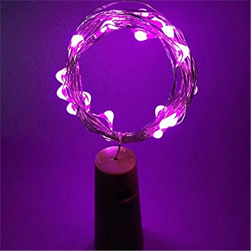 elegante Hochzeitsempfangsparty 1/2/6/10 Stück Weinflaschen-Lichterkette 2 m 20 LEDs mit Korken Warmweiß Weiß Mehrfarbig Rot Blau Wasserdicht Weihnachtshochzeitsdekoration Batteriebetrieben Image