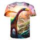 Kinder Baby Jungen T-Shirt Kurzarm Dinosaurier Fantastische Tierwesen Grafik 3D Tier Rundhalsausschnitt Druck Weiß Blau Gelb Kinder Oberteile Aktiv Cool 2-12 Jahre