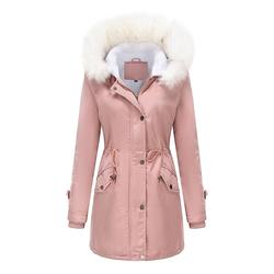 Damen Parka-Jacke Wanderwindjacke Wanderfleecejacke Winter Draussen Thermowarm Fleece-Futter Winddicht Winterjacken Durchgehender Sichtbarer Reißverschluss Angeln Camping / Wandern / Höhlenforschung