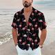 Herren Hemd Hawaiihemd Sommerhemd Blumen Flamingo Grafik-Drucke Umlegekragen Blau-Grün Schwarz Weiß Blau Leicht Blau Casual Festtage Kurzarm Button-Down Bedruckt Bekleidung Tropisch Modisch