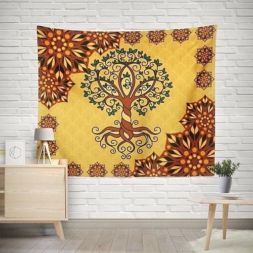 Baum des Lebens Mandala zum Aufhängen, Wandteppich, Wandkunst, Bohemian-Stil, großer Wandteppich, Wanddekoration, Fotografie, Hintergrund, Decke, Vorhang, Zuhause, Schlafzimmer, Wohnzimmer, Dekoration Image
