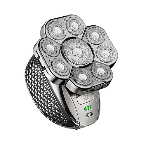 9d unabhängiger Elektrorasierer mit schwebenden Köpfen, Kopfrasierer für Männer mit Glatze 5-in-1-Glattrasierer-Pflegeset, wiederaufladbarer USB-Elektrorasierer für Männer, Nass-/Trockenrasierer mit Image