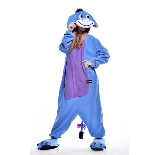 Karnevalskostüm 2026 Kigurumi-Pyjamas Ausgefallene Kostüme Nachtwäsche Tier Zeichentrick Esel Warm Schlafanzug Lustiges Kostüm Erwachsene Unisex Männer und Frauen Weihnachten Halloween Karneval Party