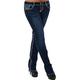 Damen-Jeans mit niedriger Leibhöhe, Denim in voller Länge, Seitentaschen, mikroelastisch, modisch, lässig, Wochenende, helles Himmelblau, tiefes Blau, S. M