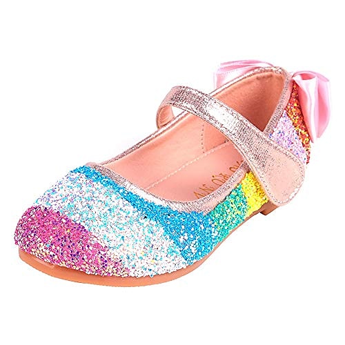 Mädchen Cosplay Schuhe Flache Schuhe Glitzer Mary Jane Schuhe für das Blumenmädchen Prinzessin Schuhe PU Glitzer Kristall Pailletten Juwelen Große Kinder (ab 7 Jahren) Kleine Kinder (4-7 Jahre Image