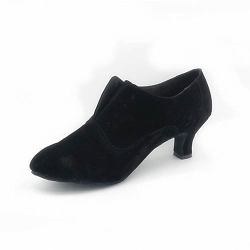 Damen Ballsaal-Tanzschuhe Schuhe für modern Dance Schaukelschuhe Innen Professionell ChaCha Absatz Spleißen Schnürung Schwarz und Silbern Schwarz / Rot Schwarz Image