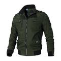 Herren Bomberjacke Jacke Sport Jacke Outdoor Sport Windundurchlässig Warm Winter Einfarbig Militär Taktisch Ständer Standard Schwarz Armeegrün Rote Blau Khaki Jacken