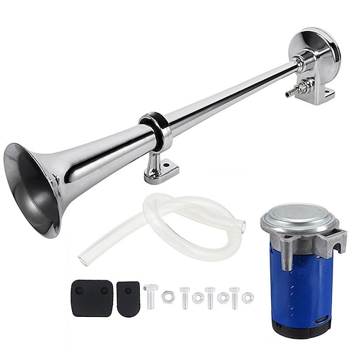 Starfire Auto LKW Hupe Zuglufthorn 150db lautes universelles elektrisches Doppeltrompeten-Lufthorn-Kit für alle 12V / 24V Autos LKW Züge LKW Boot Schiff Van Image