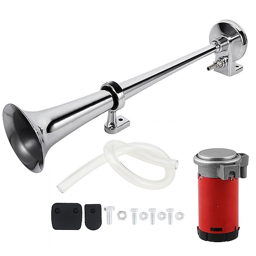 Starfire Auto LKW Hupe Zuglufthorn 150db lautes universelles elektrisches Doppeltrompeten-Lufthorn-Kit für alle 12V / 24V Autos LKW Züge LKW Boot Schiff Van Image