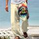 Herren Urlaub 3D-Druck Hawaiianisch Schildkröte Hosen Hose Hose mit geradem Bein Seitentaschen 3D-Druck Elastisches Kordelzugdesign Mittlere Taillenlinie Outdoor Hawaiianisch Festtage Frühling Sommer