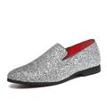 Herren Loafer Slip On Neuheit Schuhe Übergrössen Loafer fahren Neuheit Loafer Wanderschuhe Hochzeit Casual Party Abend Paillette Leder Glanz Silber Schwarz Gold Frühling Herbst