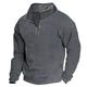 Herren Sweatshirt Pullover Sweatshirt mit Viertelreißverschluss Schwarz Weiß Armeegrün Marineblau Dunkelgray Troyer Halber Reißverschluss Glatt Sport Natur Täglich Festtage Strassenmode Basic