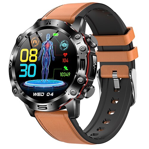 iMosi ET482 Smartwatch 1.43 Zoll Smartwatch Fitnessuhr Bluetooth EKG PPG Temperaturüberwachung Schrittzähler Kompatibel mit Android iOS Damen Herren Langer Standby Freisprechanlage Wasserdicht IP68 Image