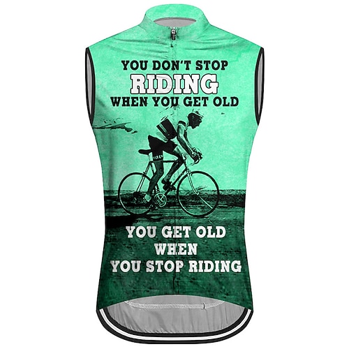 Herren Fahrradweste Radtrikot Grafik Buchstaben Zahlen Ärmellos Fahhrad Weste / Gilet Trikot Oberteil mit 3 Gesäßtaschen Mountainbike MTB Straßenradsport Schnelltrocknend Rückentasche Image
