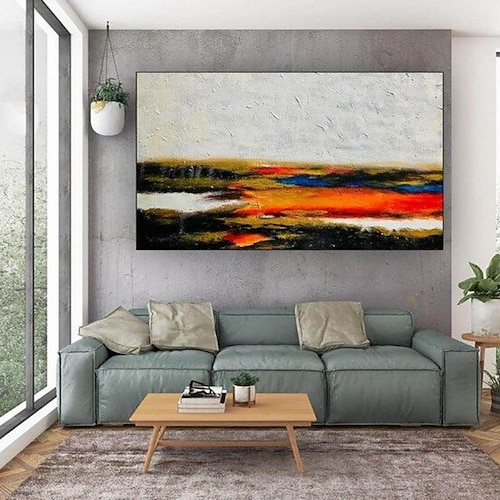 Handgefertigtes Ölgemälde auf Leinwand, Wandkunst, Dekoration, modern, abstrakt, für Heimdekoration, gerolltes, rahmenloses, ungedehntes Gemälde Image