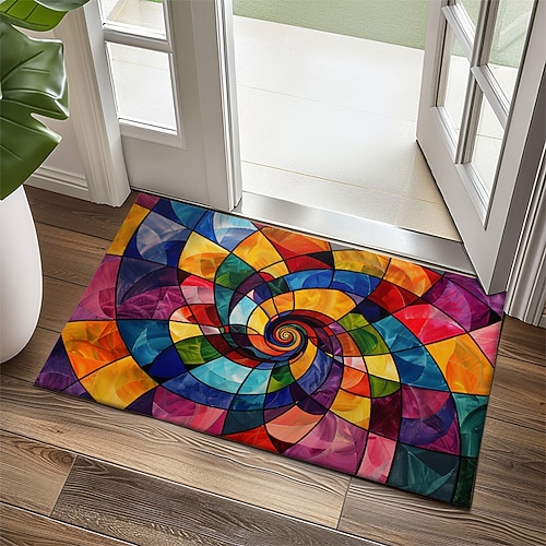 Regenbogenmalerei-Fußmatte, Fußmatten, waschbare Teppiche, Küchenmatte, rutschfester, ölbeständiger Teppich, Innen- und Außenmatte, Schlafzimmerdekoration, Badezimmermatte, Eingangsteppich Image