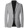 Herren Blazer Sakko Geschäft Hochzeitsfeier Modisch Brautkleider schlicht Frühling Herbst Polyester Glatt Taste Lässig / Alltäglich Einreihiger Verschluss Blazer Rote Dunkelmarine Blau Braun