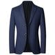 Herren Blazer Sakko Geschäft Hochzeitsfeier Modisch Brautkleider schlicht Frühling Herbst Polyester Glatt Taste Lässig / Alltäglich Einreihiger Verschluss Blazer Rote Dunkelmarine Blau Braun