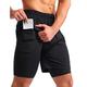 Herren Sportliche Shorts Kompressionsshorts Kurze Sporthose Kurze Sporthose Sport Shorts Ausgehen Wochenende Atmungsaktiv Schnelltrocknend Tasche Elastische Taille 2 in 1 Glatt Kurz Gymnastik