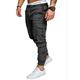 Herren Cargohose Cargohosen Cargohose Hose Hosen Kordelzug Elastische Taille Feste Farbe In voller Länge Casual Täglich Baumwolle 100% Baumwolle Strassenmode Basic Schwarz Weiß