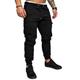 Herren Cargohose Cargohosen Cargohose Hose Hosen Kordelzug Elastische Taille Feste Farbe In voller Länge Casual Täglich Baumwolle 100% Baumwolle Strassenmode Basic Schwarz Weiß