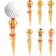 6 Stück nackte Dame Golf Tees farbige Bikini Frau Golf Tees Kunststoff Tee Kunststoff Lady Golf Tee Pitchgabel