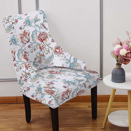 Stretch-Bezug für Ohrensessel, Schonbezug mit Blumenmuster, wiederverwendbarer Sessel-Schutzbezug für Esszimmer, Bankett, Heimdekoration, Spandex-Stoff, maschinenwaschbar, handwaschbar Image