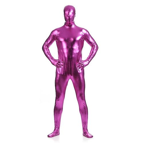 Glänzende Zentai-Anzüge Cosplay Kostüm Catsuit Karnevalskostüm Ganzkörperanzug Herren Damen Sex Sexy Kostüm Einfarbig Elasthan Latex Kostüm für Halloween Erwachsene Image