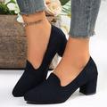 Damen Absätze Pumpen Slip-Ons Übergrössen Hochzeit Party B¨¹ro Feste Farbe Blockabsatz Runde Zehe Elegant Vintage Modisch PU Halbschuhe Schwarz Blau